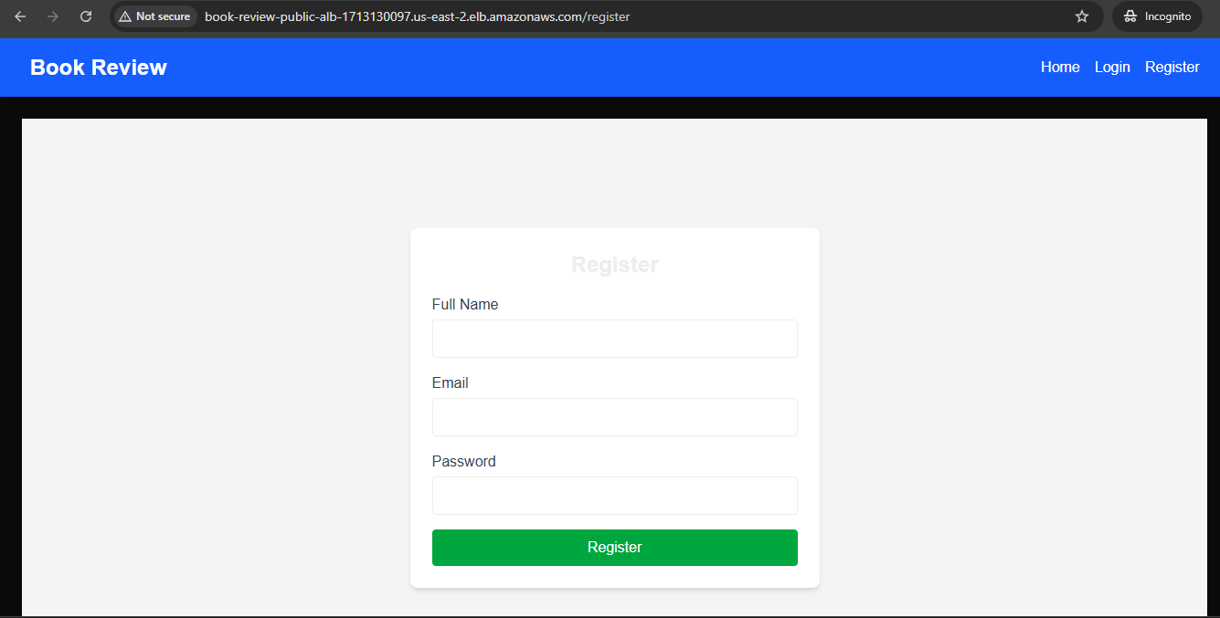 Book Review Site screenshot 1